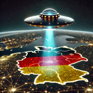 UFO with beams over Germany